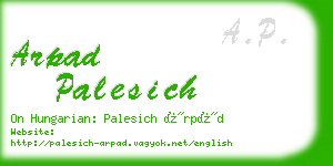 arpad palesich business card